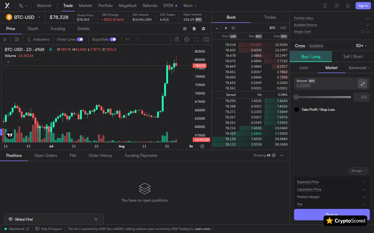 dYdX Chain website preview