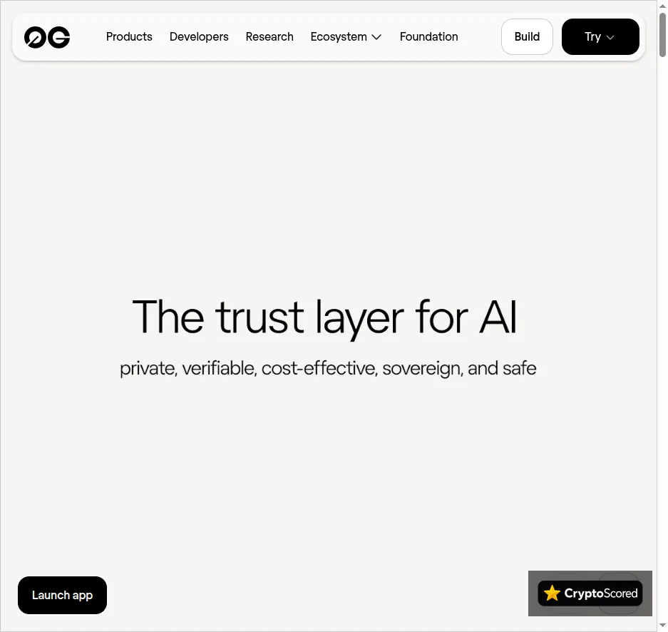 0G Labs website preview