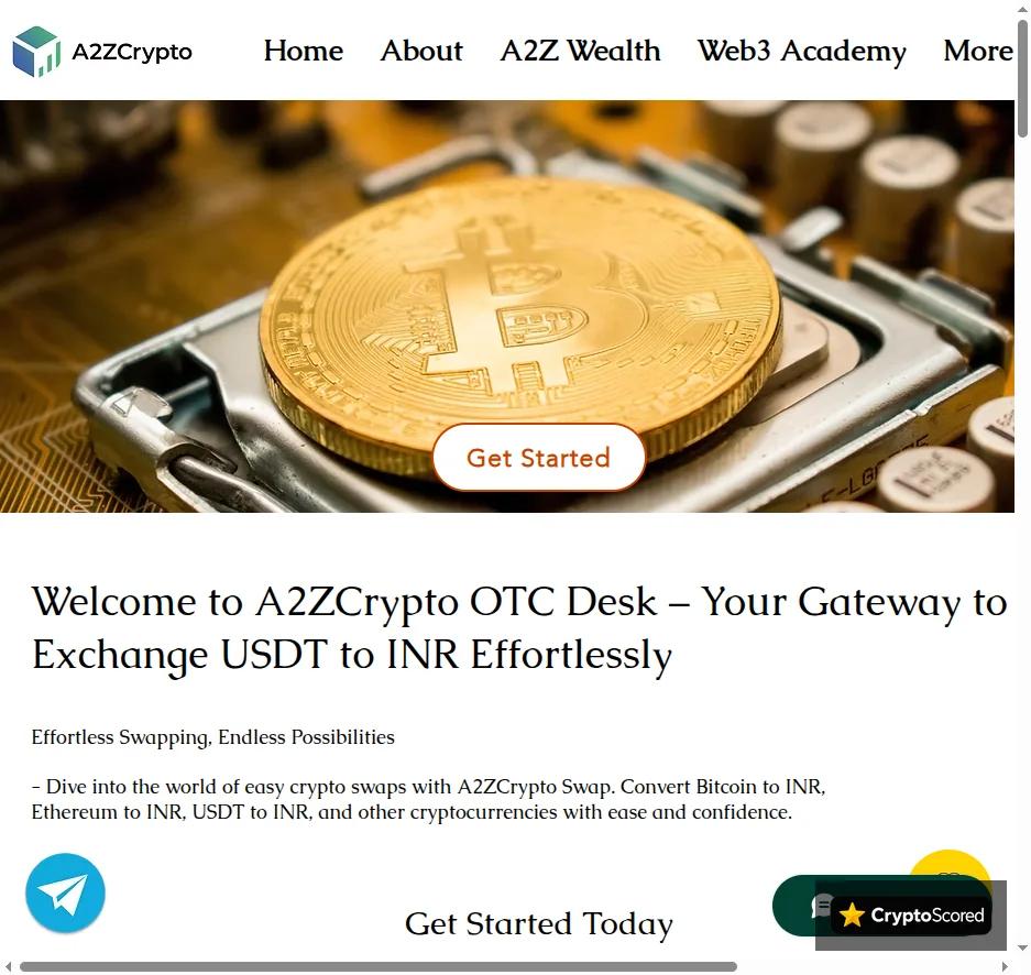 A2ZCrypto website preview