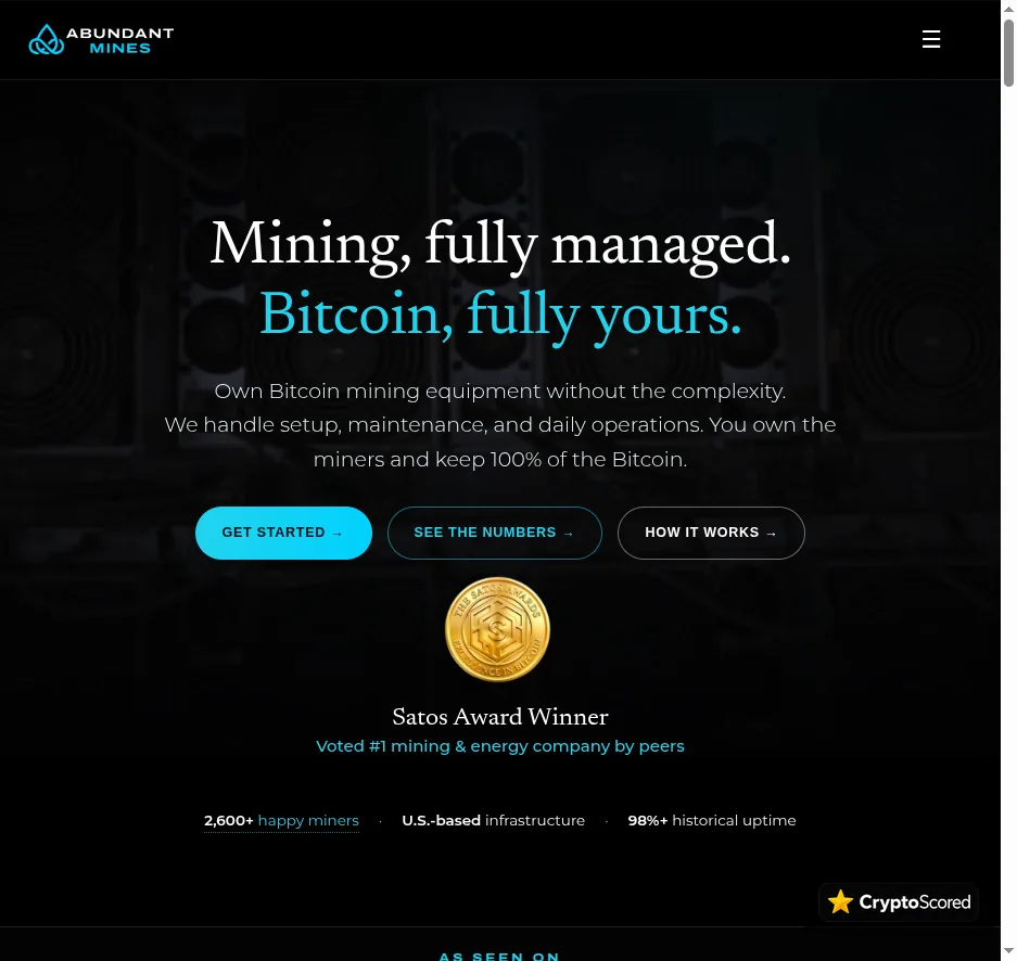 Abundant Mines website preview