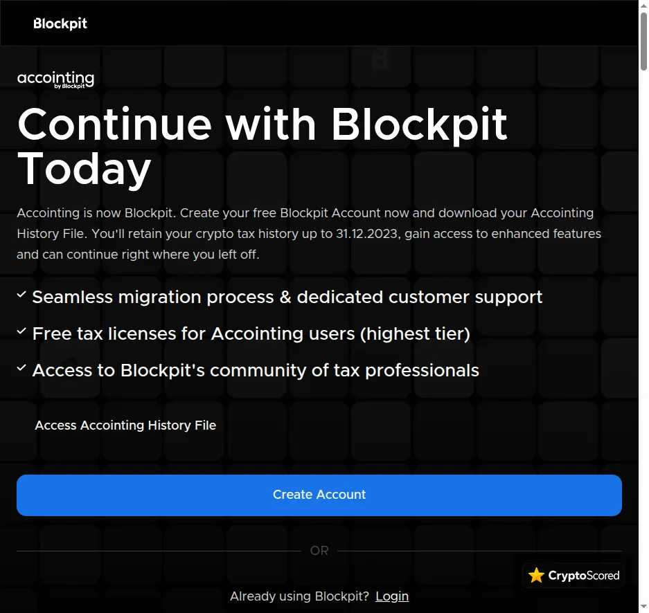 Accointing website preview