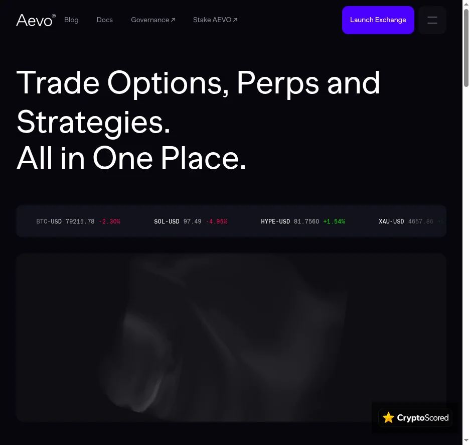Aevo website preview