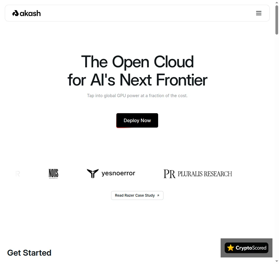 Akash Network website preview