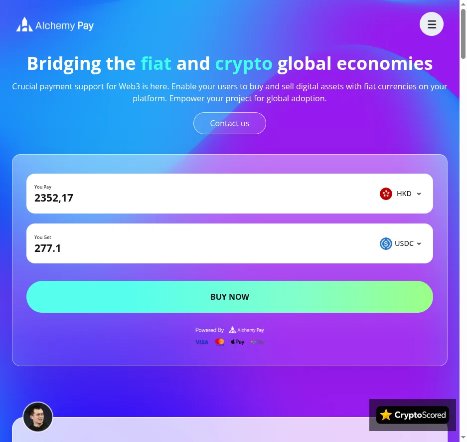 Alchemy Pay website preview