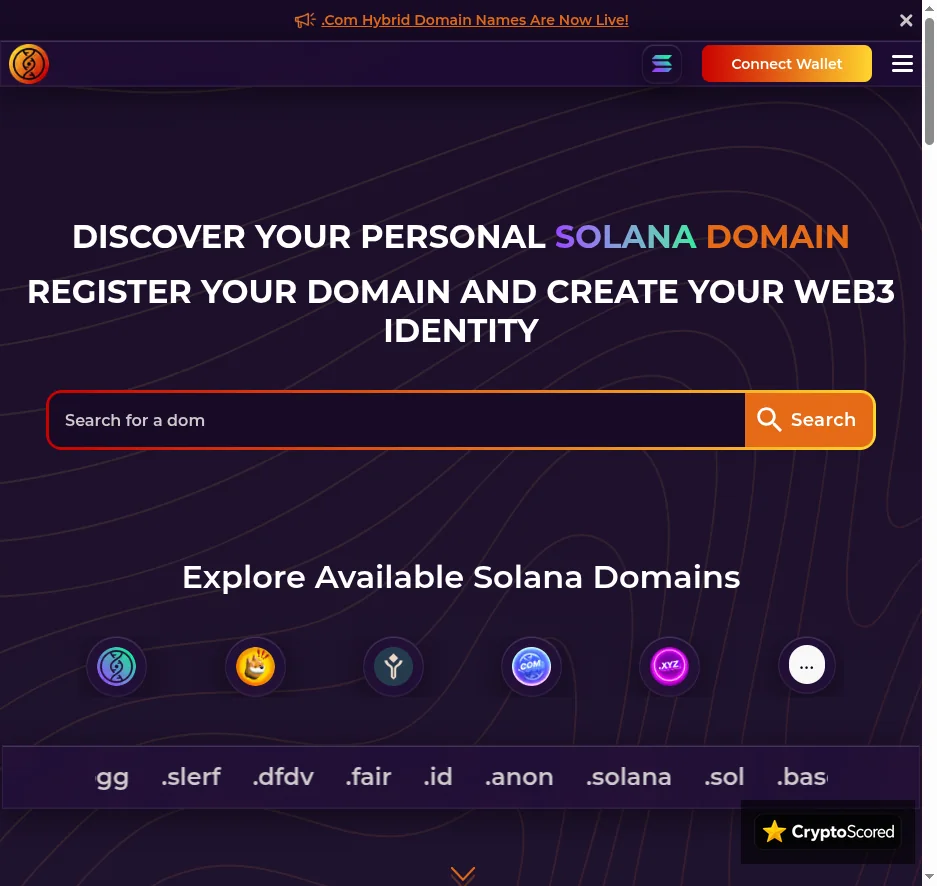AllDomains website preview