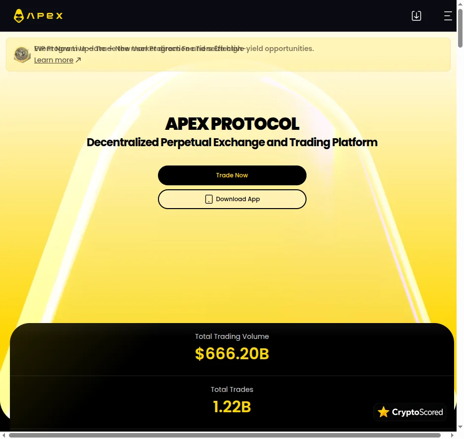 ApeX Omni website preview