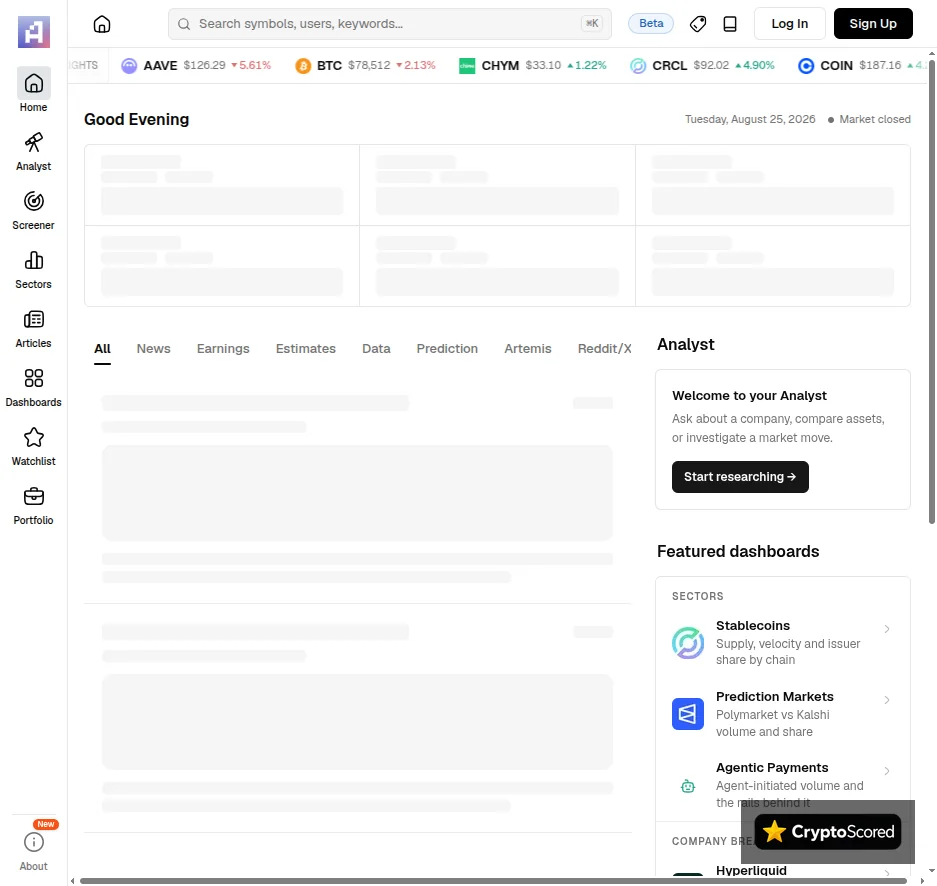 Artemis website preview