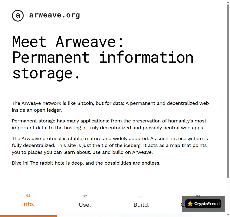 Arweave website preview