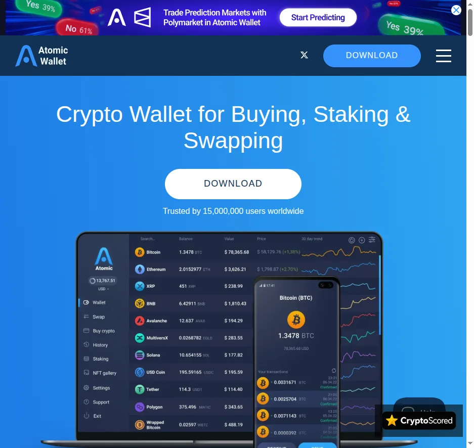 Atomic Wallet website preview