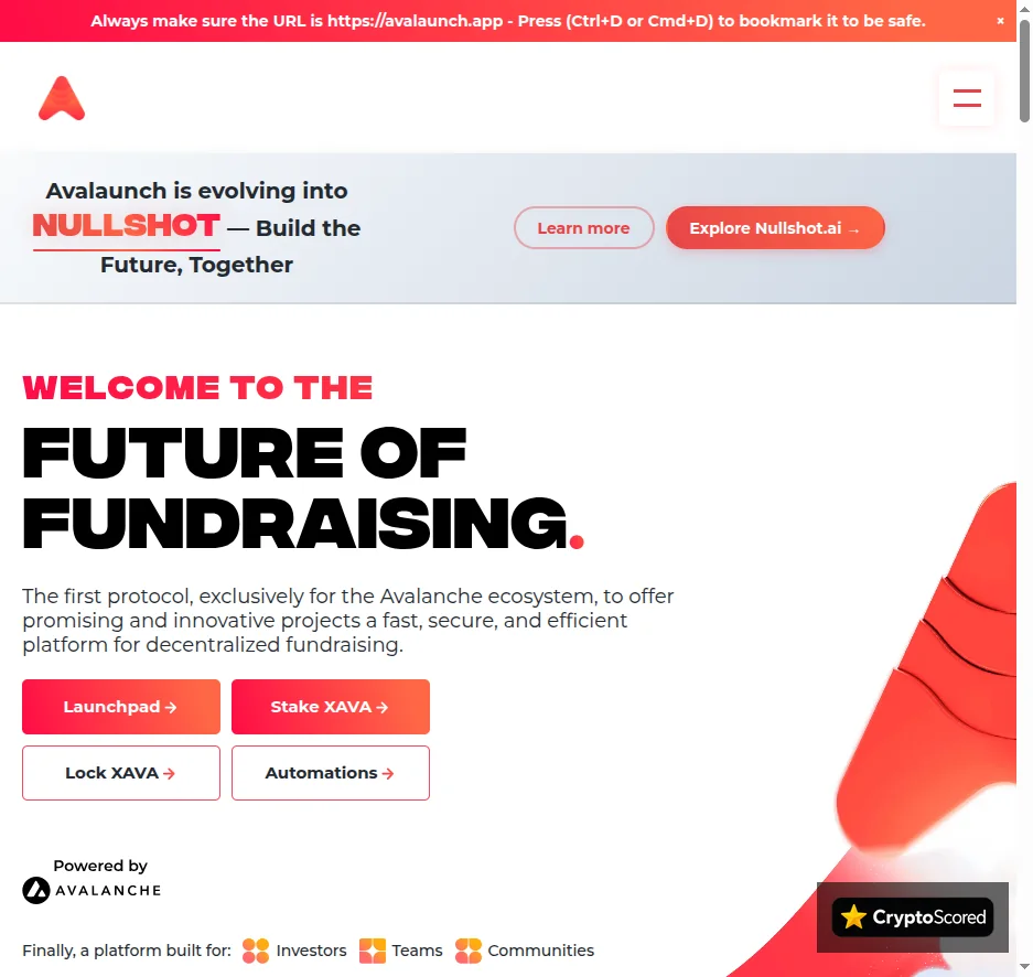 Avalaunch website preview
