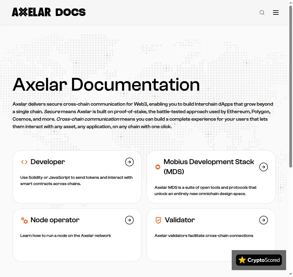 Axelar website preview