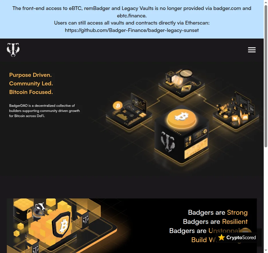 Badger DAO website preview