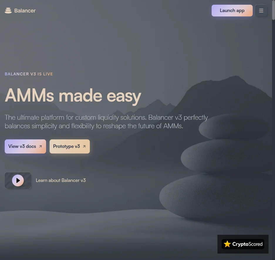 Balancer website preview