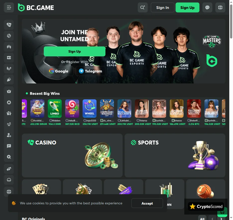 BC.GAME website preview