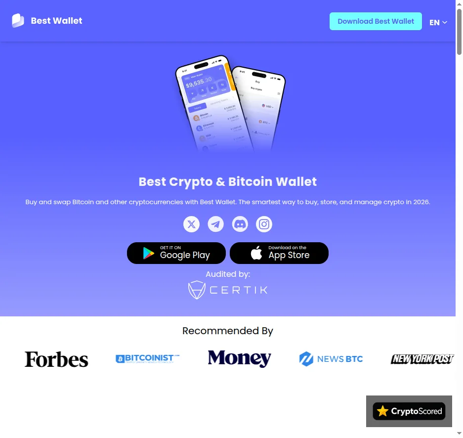 Best Wallet website preview