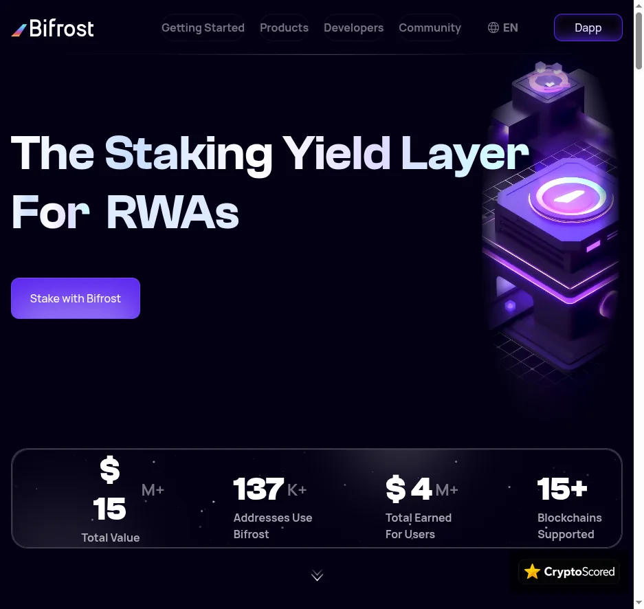Bifrost Liquid Staking website preview
