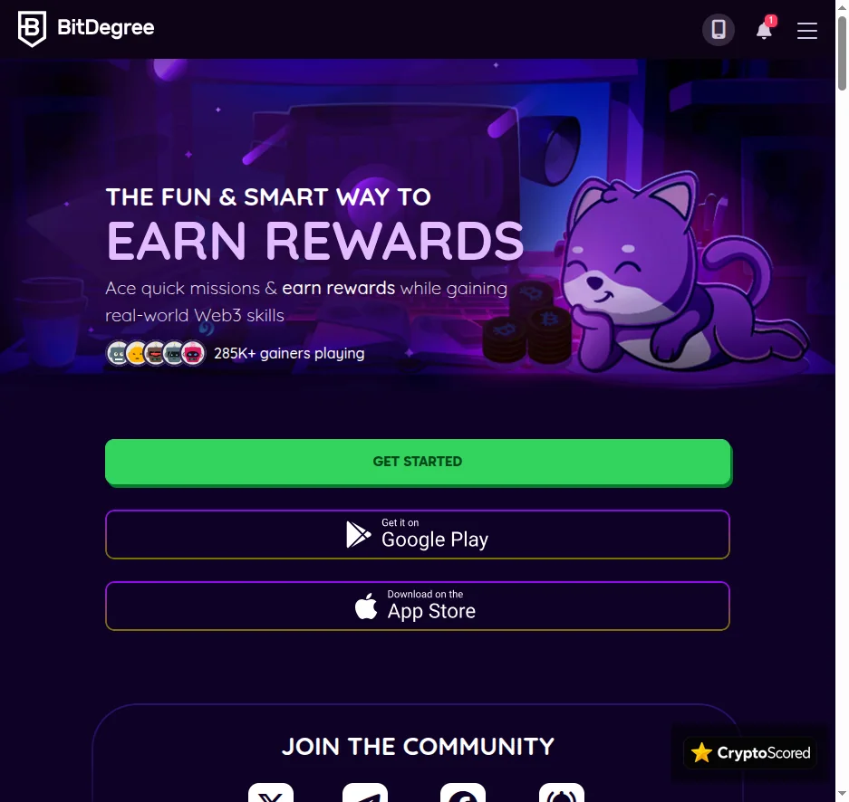 BitDegree website preview