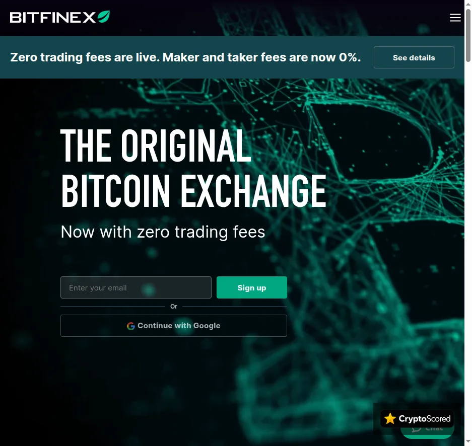 Bitfinex website preview