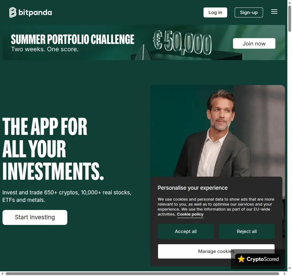 Bitpanda website preview