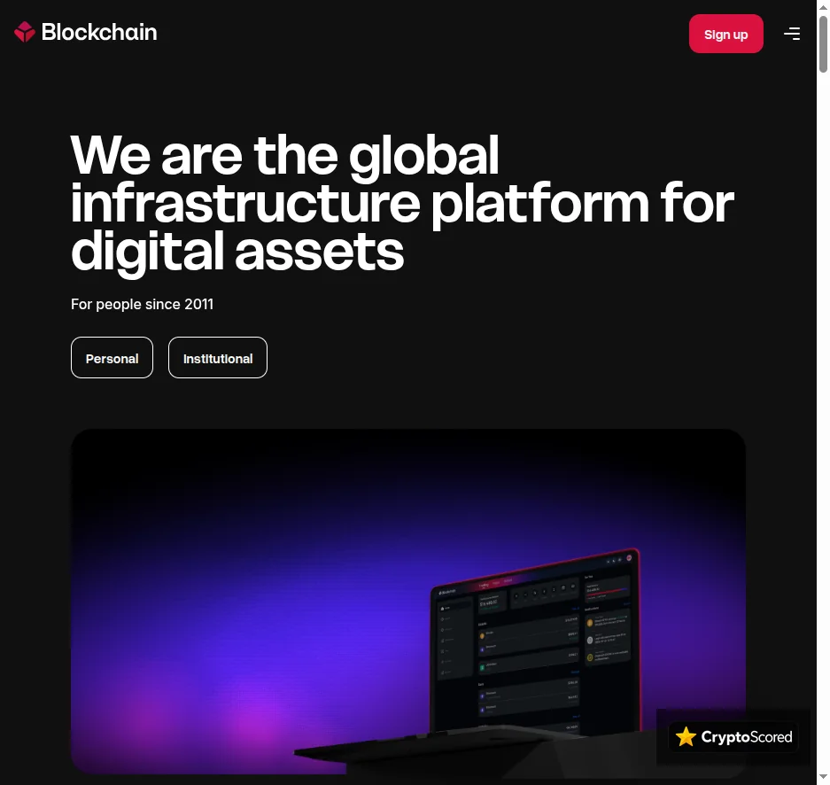Blockchain.com website preview