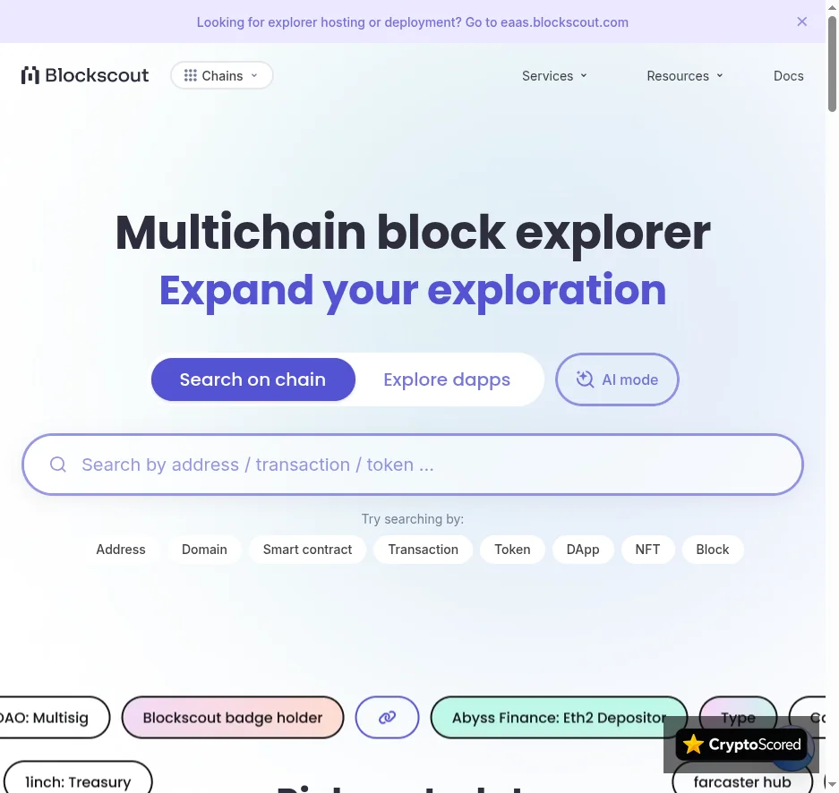 Blockscout website preview