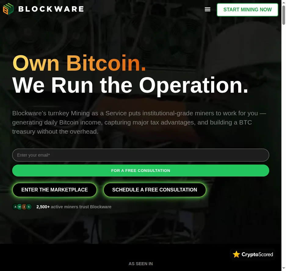 Blockware Solutions website preview
