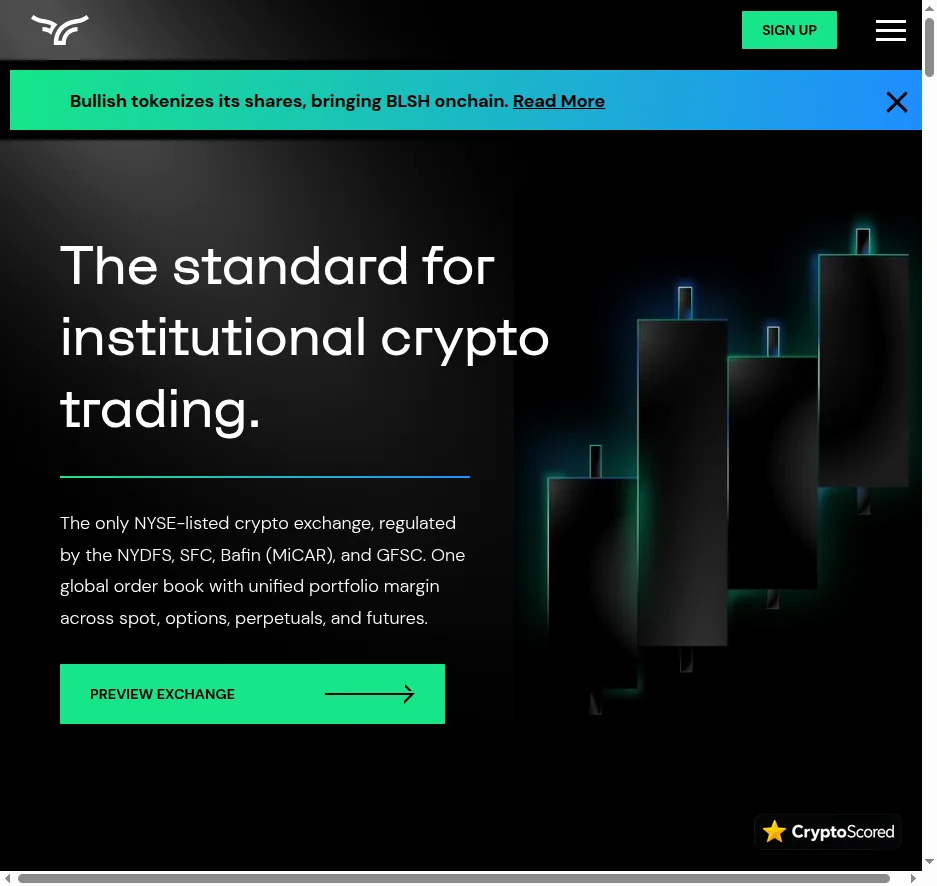 Bullish website preview