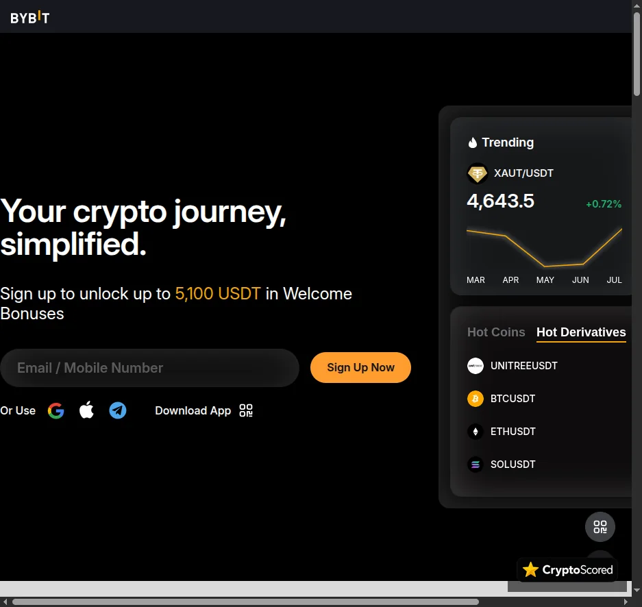 Bybit website preview