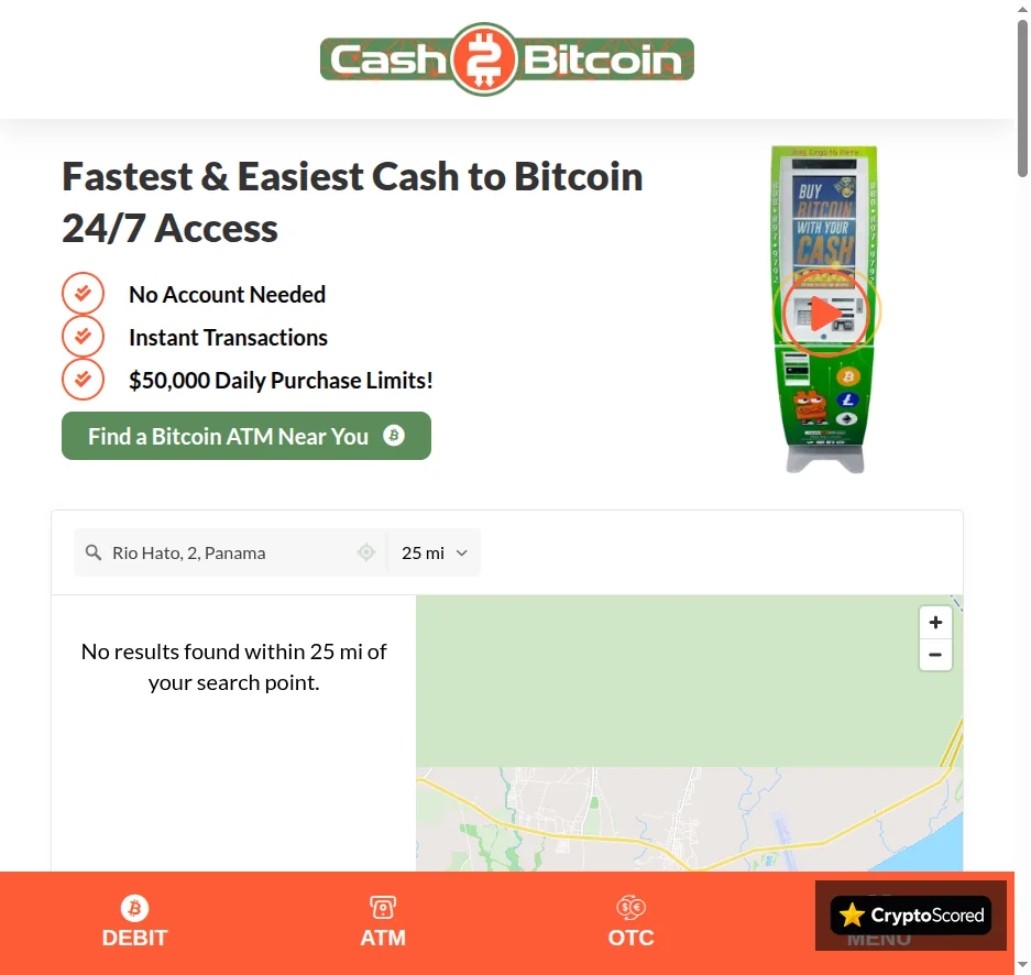 Cash2Bitcoin.com website preview