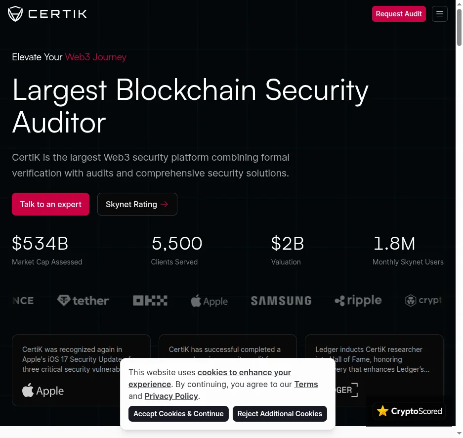 CertiK Skynet website preview