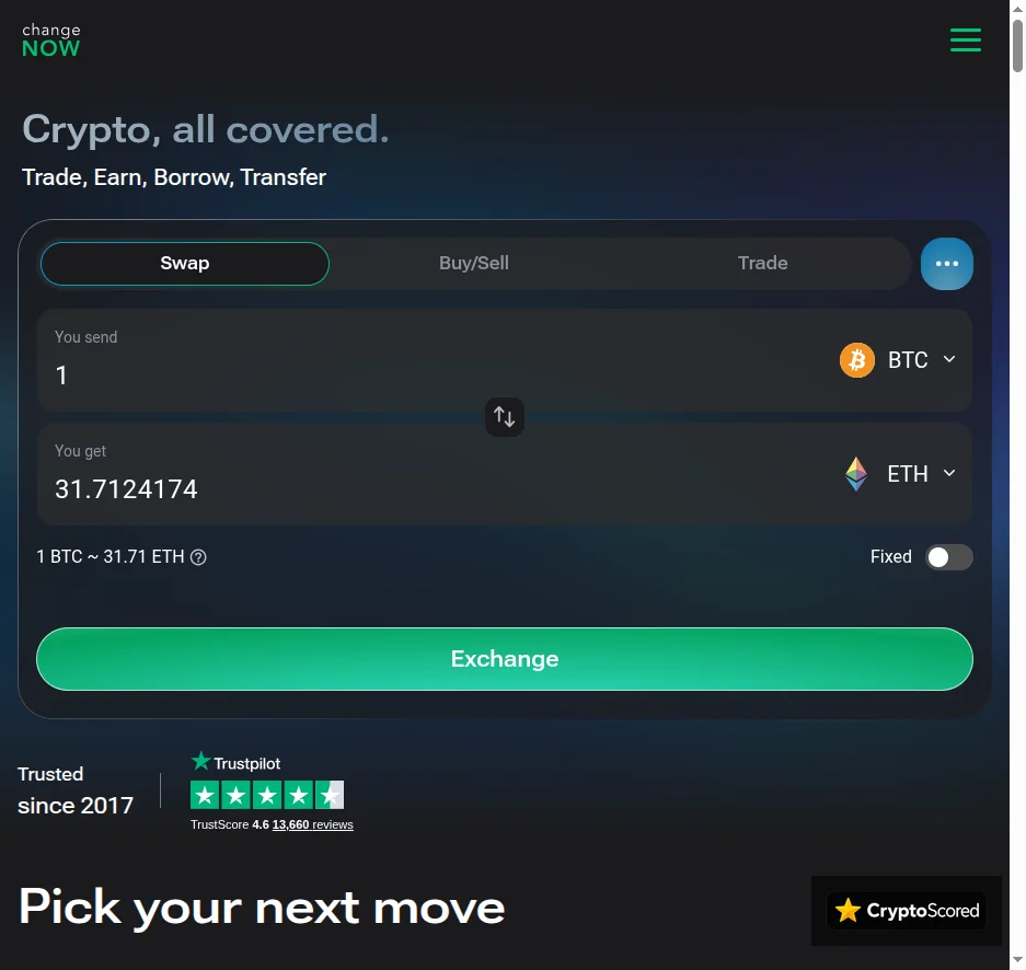 ChangeNOW website preview
