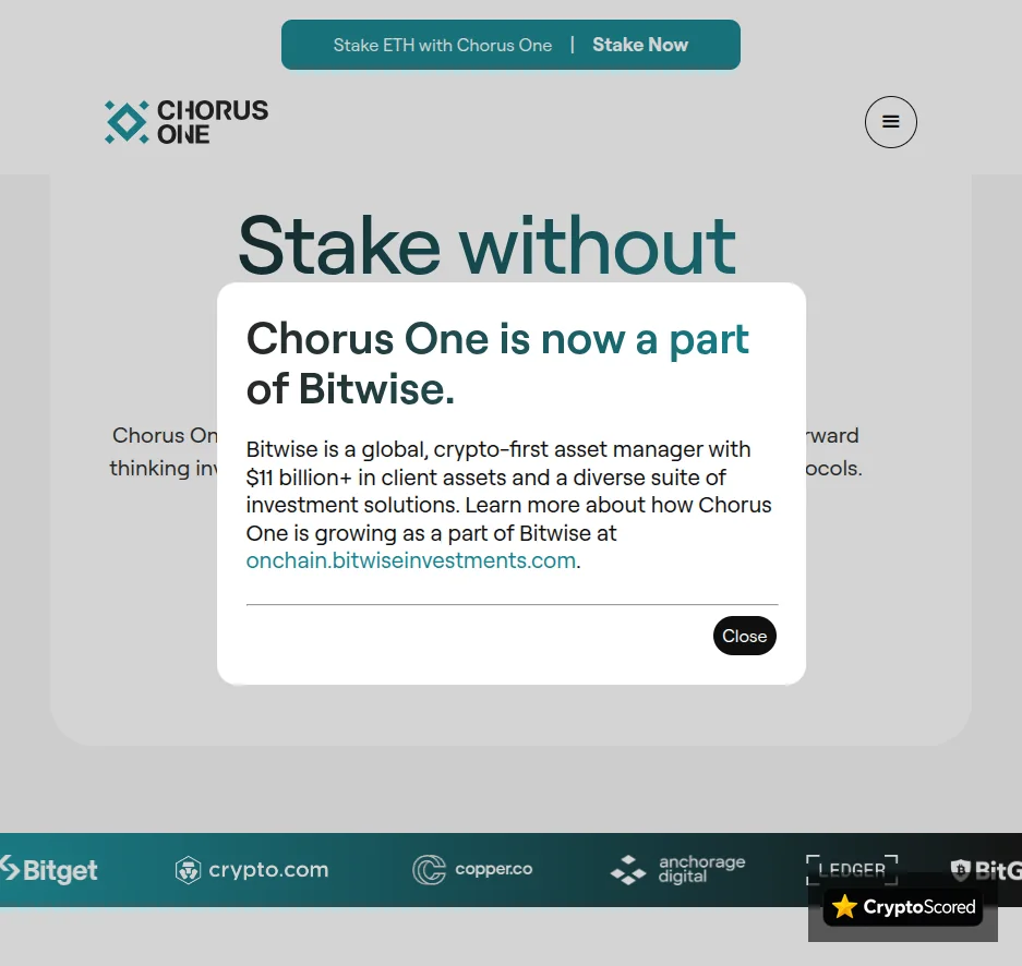 Chorus One website preview