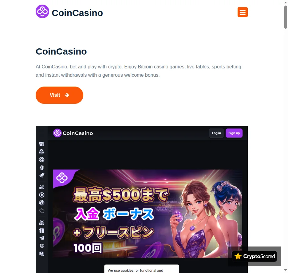 CoinCasino website preview