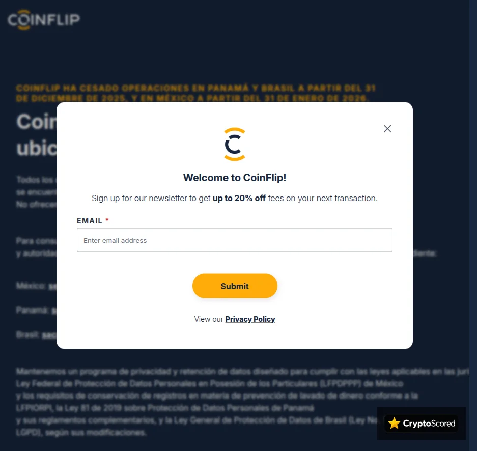 CoinFlip Bitcoin ATMs website preview