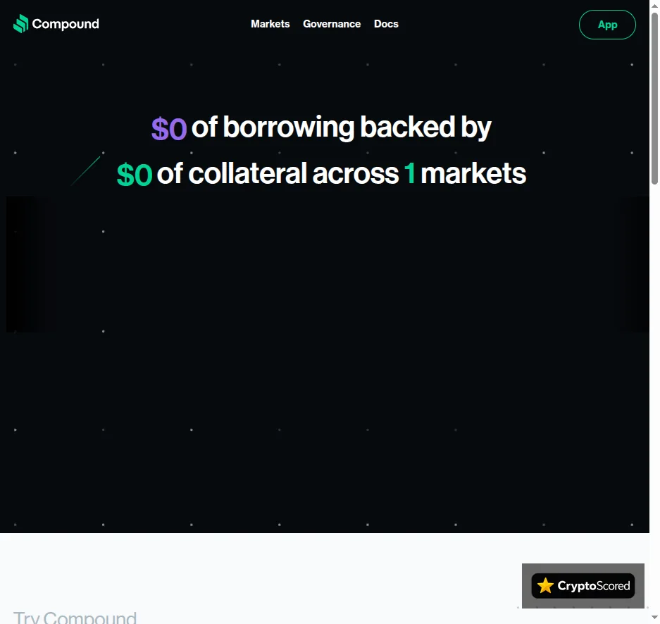 Compound Finance website preview