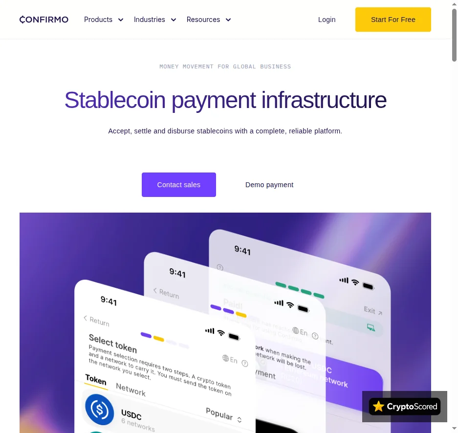 Confirmo website preview