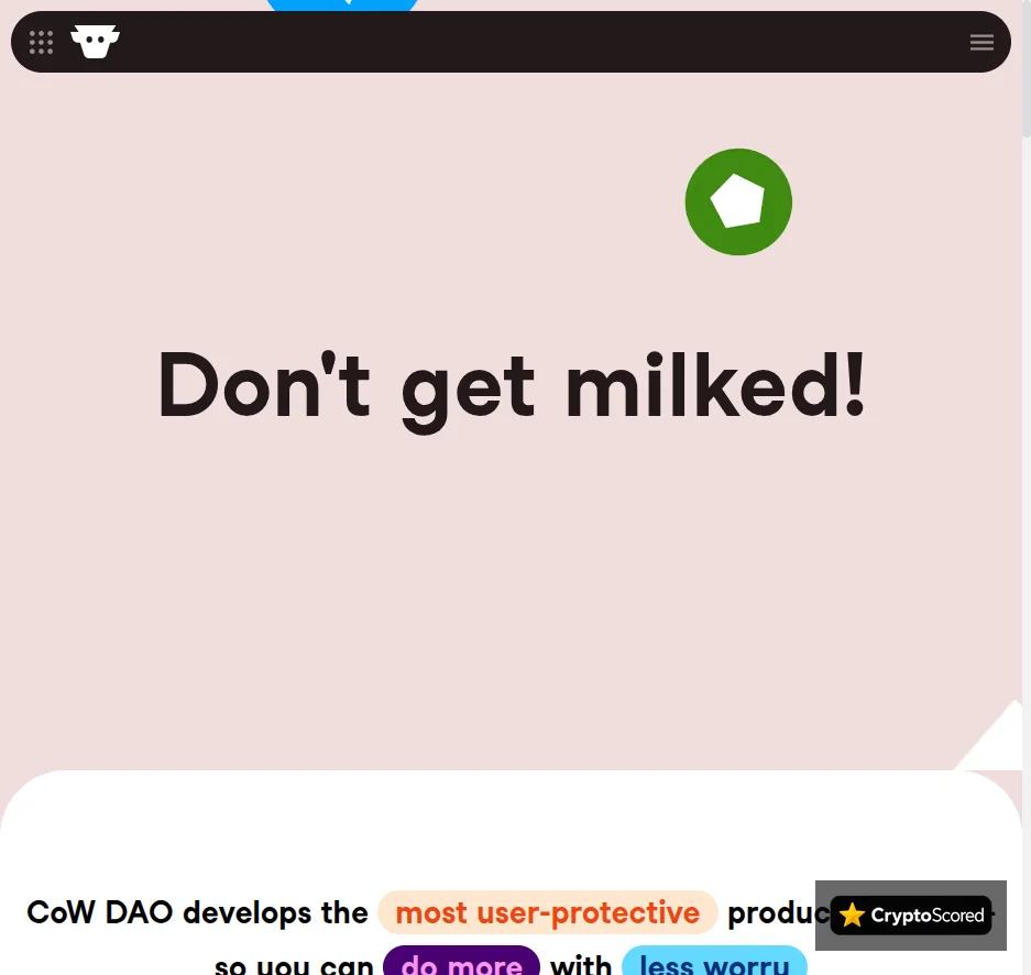 CoW Swap website preview