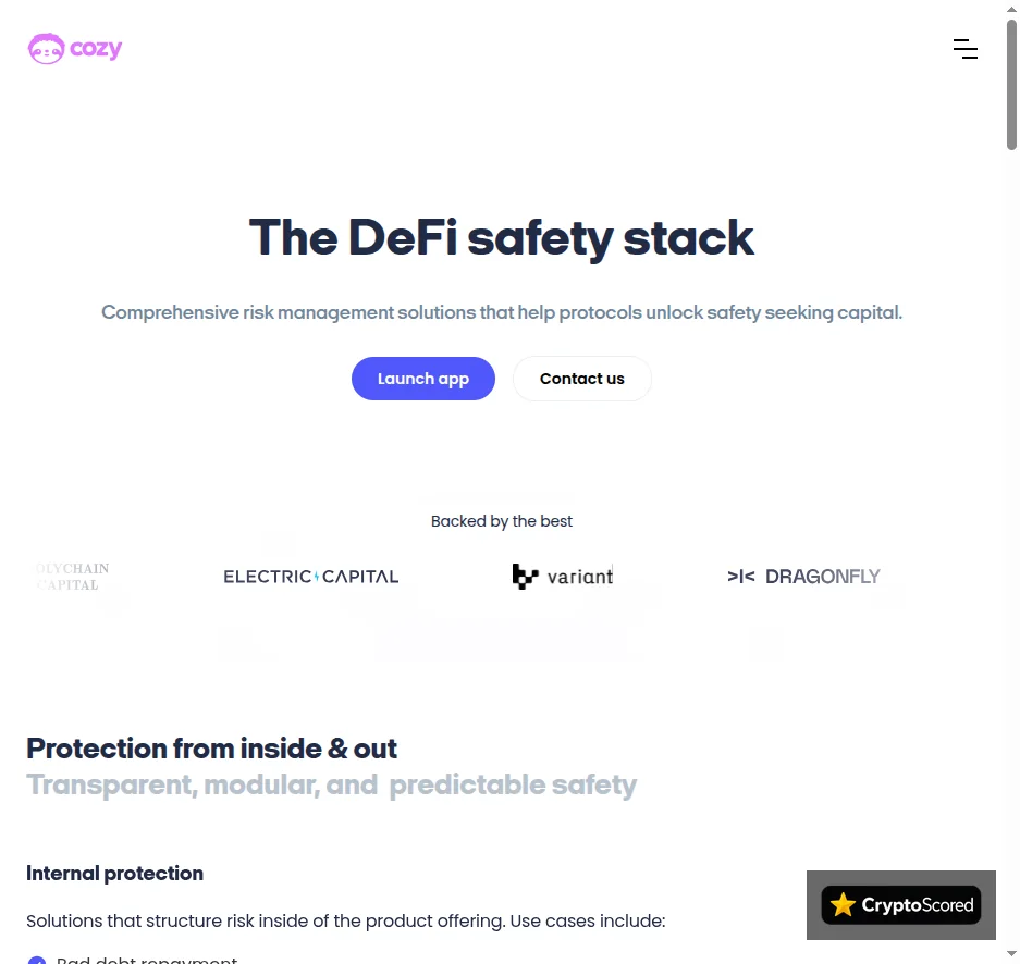 Cozy Finance website preview