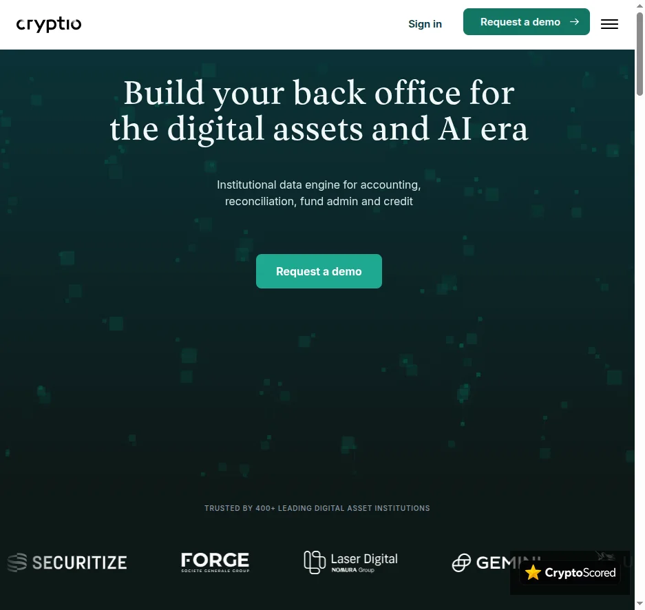 Cryptio website preview
