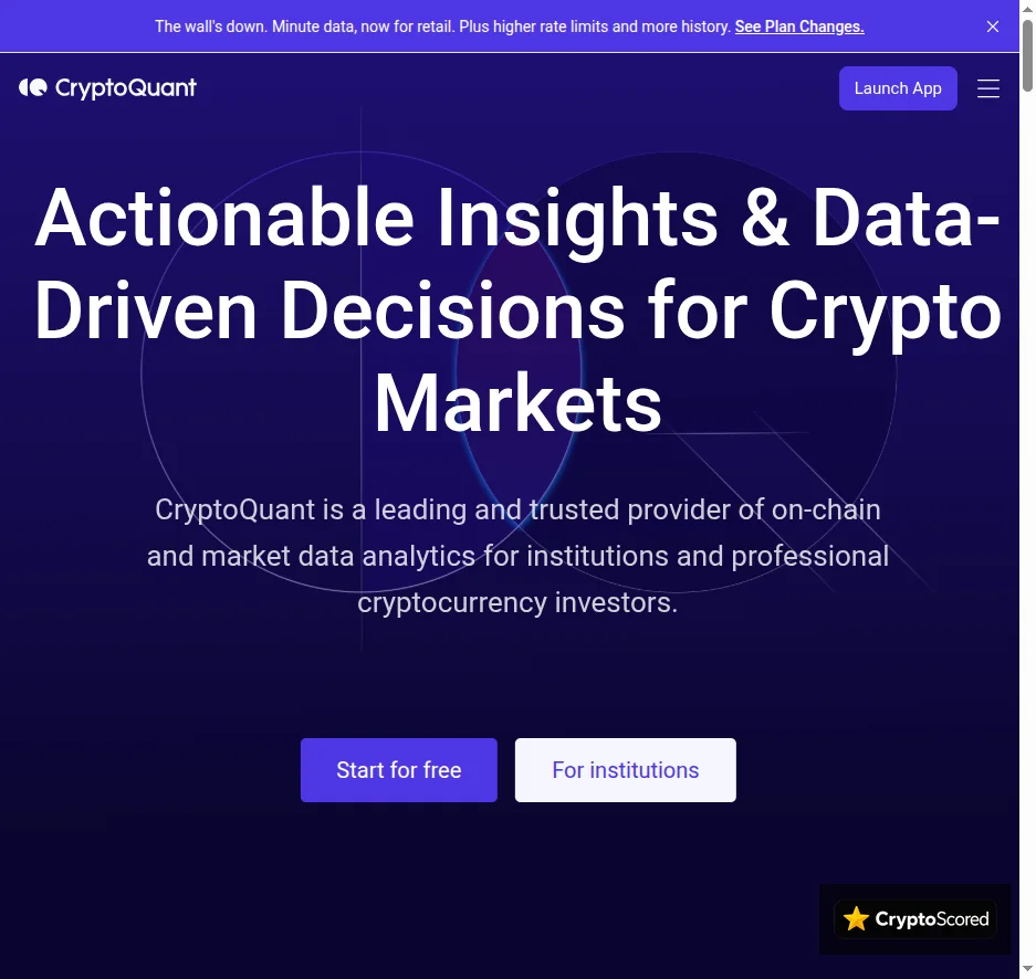 CryptoQuant website preview