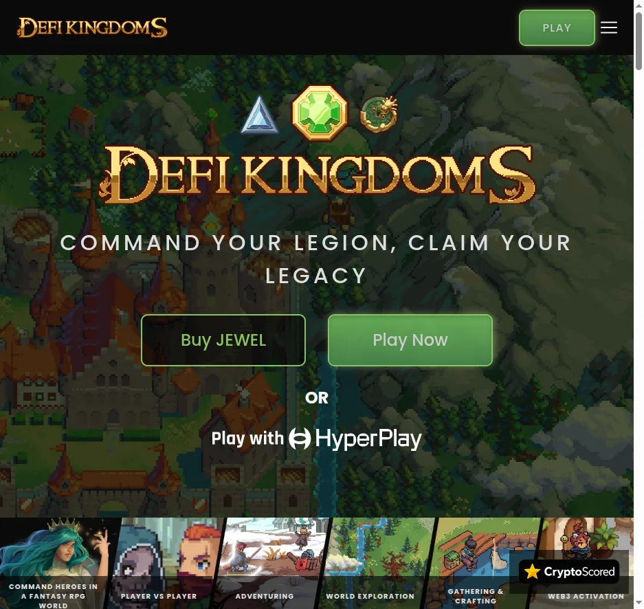 DeFi Kingdoms website preview