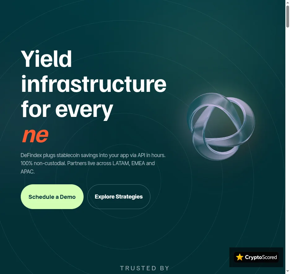 DeFindex website preview