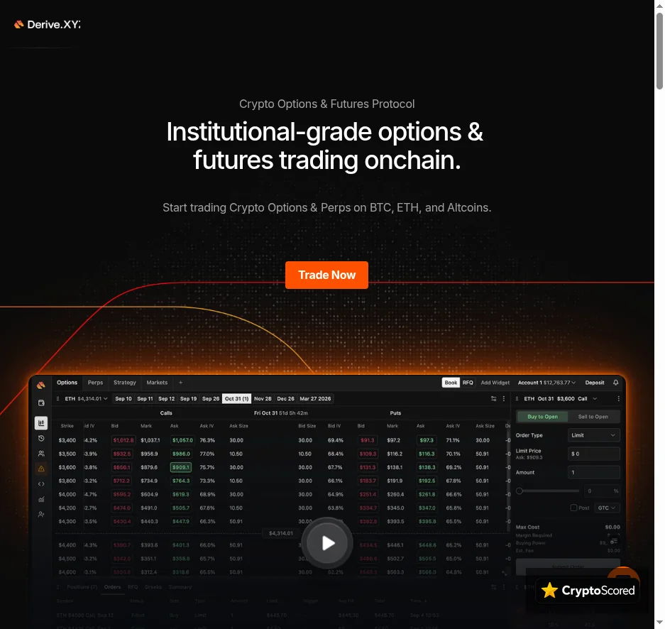 Derive website preview