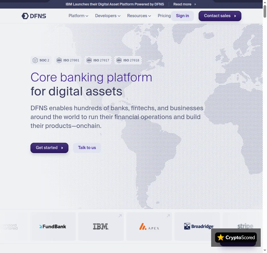 DFNS website preview