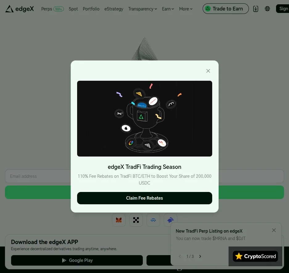edgeX website preview