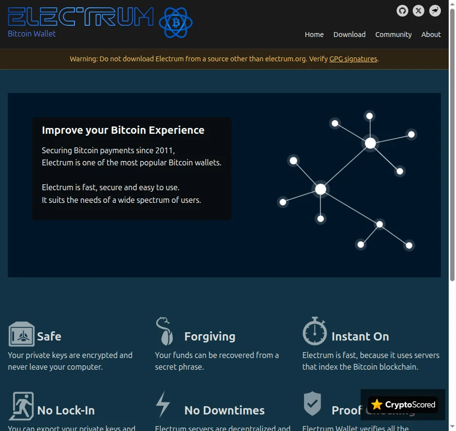 Electrum website preview