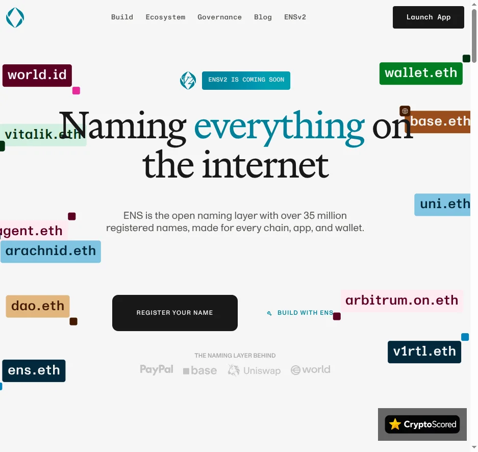 ENS website preview