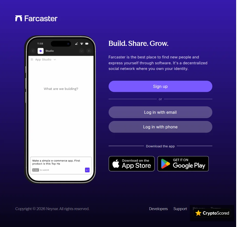 Farcaster website preview