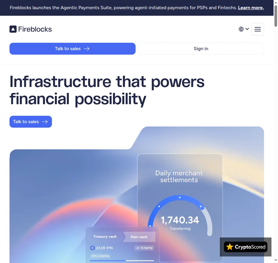 Fireblocks website preview