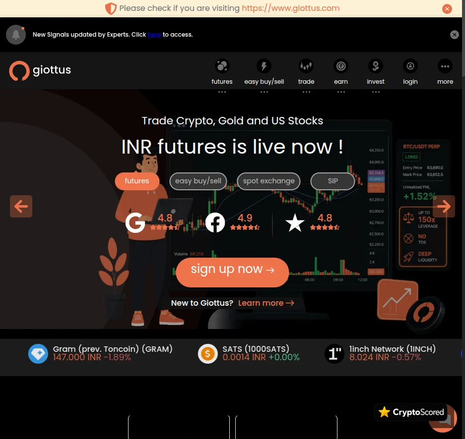 giottus website preview